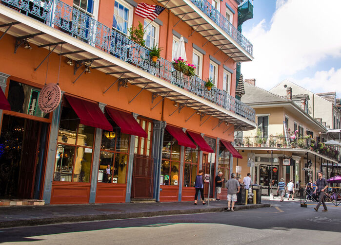 French Quarter i New Orleans, stadens äldsta och mest färgstarka kvarter.